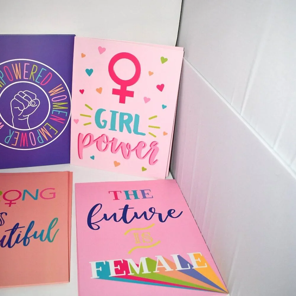 Paper Junkie 12 Pack Feminism Pocket Folders, 9x12 Letter Size, 6 Designs, NWT